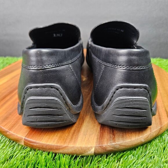 Ecco Mens Classic Moc Loafers Size 44 10 Black Leather Moc Driving Shoes Slip On main image 7